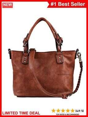 Concealed Carry Faux Leather Satchel Tote Crossbody Locking Holster Purse